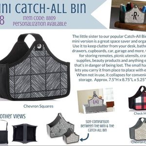 Thirty One Mini Catch All Bin Grey/White
